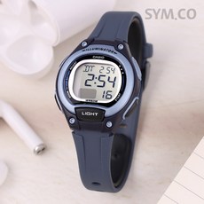 카시오 LW-203-2A 블루 라운드 전자 시계 a