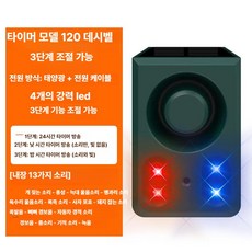 메종드라종 두더지 쥐 유해동물 농장 야생동물 퇴치기 태양광, 레드 블루 점멸형 타이머, 기본 색상