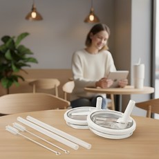 텀블러 뚜껑 퀜처 밀폐뚜껑, 1세트, 887ml, 스노우화이트