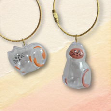 아로미살롱 공식 고양이 반려묘 털 보관 캡슐 키링 1+1 세트 열쇠고리 반려동물 메모리얼 추모 굿즈, 1개, 럭키(C+D)