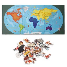 어린이 탐험놀이 세계지도 자석 퍼즐판 판퍼즐 돌봄센터 조카선물 두뇌발달 학교