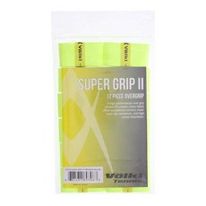 Volkl Super Grip II | 면 | 오버그립 | 고성능 테니스 그립 (네온 옐로우 12팩)