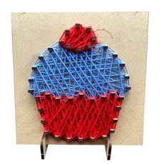 DIY釘畫繞線畫套裝：木質立體手作裝飾，居家擺件材料包，輕鬆打造獨特風格, 1個, 7#蛋糕