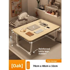 다기능 접이식 컴퓨터 책상 소형 테이블 보드 기숙사 만화 학습 간단한 가정용 게으른 사무실, 16 나뭇결-4870cm 정사각형