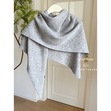 老錢風 羊毛加厚大三角巾 針織披肩圍脖
