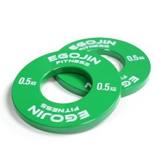 이고진 저중량 컬러 바벨 중량 원판 0.5kg 51D 2개, 그로스그린