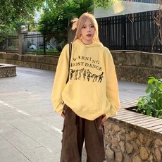 투니스 여성 기모 캐주얼 심플 긴소매 후드 티셔츠