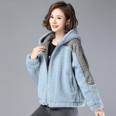 지고다그 여성 빅사이즈 뽀글이 후드 집업 아우터 가을겨울 루즈핏 캐주얼 따뜻한 자켓 GJX3907