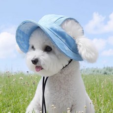 반려동물 자외선 차단 모자 여름 야외활동 강아지 고양이 햇빛가리개 조절 가능 썬캡, 1개, 퍼플으로 염색