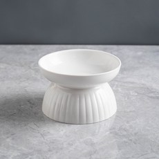 陶瓷貓碗 寵物碗 保護頸椎 貓咪食盆 黑色水碗, 1個, A 白色平口+白底座