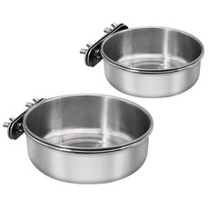 DVHEY 2개 작은 새 먹이 접시 컵 클램프 홀더가 있는 패럿 볼 케이지 스테인리스 스틸 코카티엘 앵무새 마카우 핀치 러브버드 작은 동물을 위한 새장 쿱 급수기 2팩 소형, Medium+Large, 1 Pack, 1개