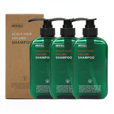 메르셀스칼프 헤어 볼륨 샴푸 500ml 약산성 천연 두피 케어 탈모샴푸, 3개