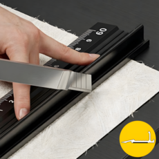 지구원 커팅 컷팅 재단 알루미늄 안전자 60cm, 1개, 블랙