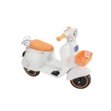 兒童電動摩托車 白色 附籃子和後架, 白, 1個
