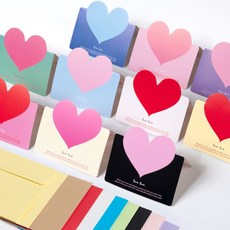 star starred 하트(heart) 모양 미니 카드와 봉투 상품, 10컬러, 50개