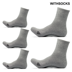 위드삭스 남성46 스포츠양말 중목 미들삭스 5켤레, 남-46B_그레이_5켤레