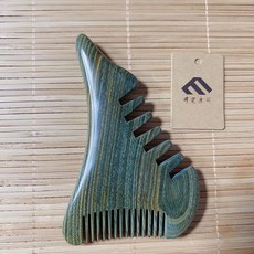 穆寵原創 綠檀木按摩梳 經絡梳 七齒點穴梳 工藝禮品, 1個, 綠檀小怪獸  打磨+收納袋, N/A
