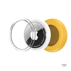 Air tag帶防水蓋別針 兒童老人行李寵物衣服蘋果追蹤器防丟器 矽膠軟殼, 1個, airtag別針套CS25-黃色