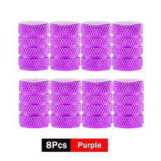 DSYCAR 8Pcs 자동차 타이어 밸브 줄기 캡 알루미늄 방진 휠 공기, rple