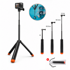 FIXO GoPro/DJL/Insta360용 부력 삼각대 셀카봉 플로팅 핸들 4-in-1+휴대용 방수팩 세트, 1개, 4-in-1 부력 삼각대 셀카봉 1개, 4-in-1 부력 삼각대 셀카봉