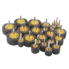 JUNLIXN 연마 플랩 휠 샌더 24개 0.6cm(1/4인치) 섕크 80그릿 샌딩 드릴 그라인더 회전식 공구용(20/25/30/40/50/60mm), JUNLIXN 연마 플랩 휠 샌더 24개 0.6cm(1