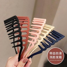 帶齒髮箍 化妝洗臉專用防滑髮飾, 1個, 隨機發箍一個裝, N/A