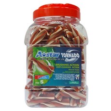 3貓2館 A STAR 漩力淨 810g桶裝 狗零食 雙色 四星 潔牙骨, 1個, 鮭魚牛奶,M