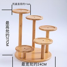 竹木架 陶瓷甜品盅 點心架 零食擺放台, 1個, 套五甜品架