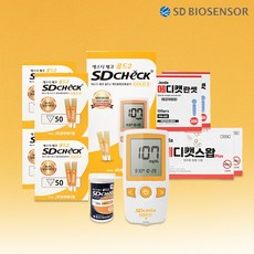 SD 체크골드2 혈당측정기+시험지200매+침210개+솜200매 당뇨 체크기 검사기, 1개