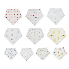 똑딱이 엠보 가제손수건빕 10P