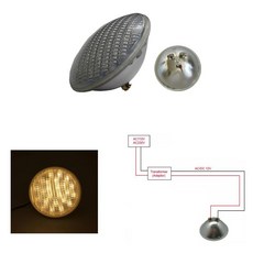 수영장 수영 스포트라이트 수중 원격 제어 화이트 램프, Warm White, 36W, 1개