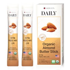 바이퀸 무첨가 100% 유기농 아몬드 버터 스틱 잼, 1박스, 180g