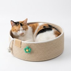 고양이 스크레쳐 바구니 하우스, 1개, 베이지