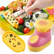 일본 카이 미키마마 김펀치 도시락꾸미기 얼굴김펀치, 1개, 핑크+옐로