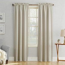 Sun Zero Easton 이스턴 에너지 절약 암막 봉 포켓 커튼 패널 101.6cm x 213.4cm(40인치 84인치) 펄_154956