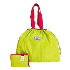 앨리스와도로시 / 투톤 대형 접이식 장바구니 튼튼한 예쁜 장바구니 데일리 숄더백, 형광연두, 1개