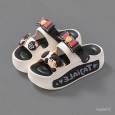 adai-350 목욕 슬리퍼 패션 샌들 쿠션 밑창 착화감 편리 외출 착용 가능 악취 방지, 블랙, 225-230mm[한 사이즈 작음]