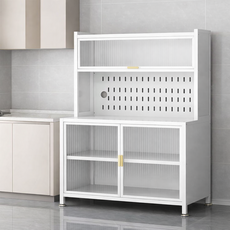 전자레인지 수납형 거실 키큰 상하부 홈카페 베란다 주방 다용도 멀티장, 흰색(1540*600mm)