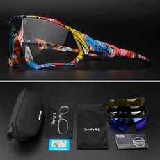 사이클 고글 야외 광색성 사이클링 안경 남성 스포츠 MTB 자전거 선글라스 고글 UV400 Gafas Ciclismo 5, Photochromic-5lens, 01 01, 1개