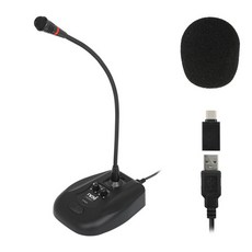 고감도 컴퓨터 구즈넥 마이크 USB C타입 다이내믹 콘덴서 볼륨 녹음 스탠드형 PC 게임 회의 유선 방송용
