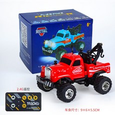 미니 리모컨 트레일러 레이싱카 스케일모델 RC카 드리프트 픽업트럭 4x4 제품 장난감 모터 충전식 오프로드, 8.레드 긴급출동 알로이