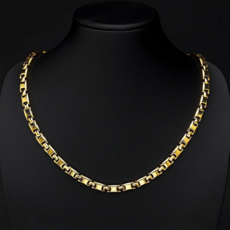 진주모아 NSQGM-02 골드 스퀘어 티타늄 게르마늄 건강목걸이 전량 99.9998%, 1개