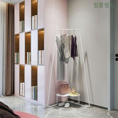 스탠드 옷걸이 플로어 행거 침실 코트 인테리어 유럽풍 가정용 코너 스탠딩, 1. 흰색