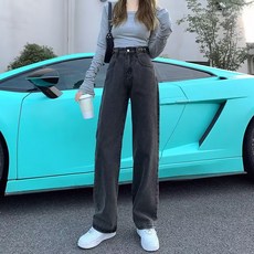 破洞牛仔褲女寬鬆大碼2025春季新款高腰闊腿垂感小個子拖地直筒褲