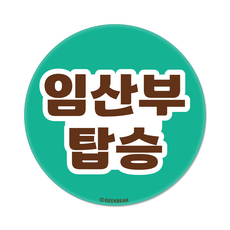 긱베어 임산부가 타고 있어요 마그넷 Geekbear 원형, 민트, 1개