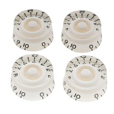 골드 24스플라인 톤 볼륨 교체용 기타 속도 조절 노브 4개, White