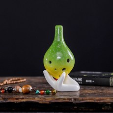 【A 優選】初學陶笛 學生6孔中音C調陶笛 六孔AC調陶笛 入門自學簡單樂器, 星空-蘋果綠（書+繩+笛包）, 1個