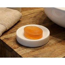 KLEO 비누 접시 - 원형 디자인 | 천연 화이트 대리석 스톤 | 비누 홀더 | 비누 트레이 | 비누 케이스 | 럭셔리 욕실 액세서리