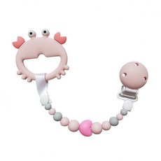 Gems of Love串鍊固齒器 - 寶寶掛鍊 - 小蟹老闆 (兩色可選), 蜜桃粉, 1個
