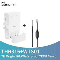 SONOFF TH 와이파이 온도 습도 모니터 컨트롤러 스위치 THS01/WTS01 센서 DIY 스마트 온도 조절 장치 16 20A, 15 as show 16A_01 CHINA, 1개